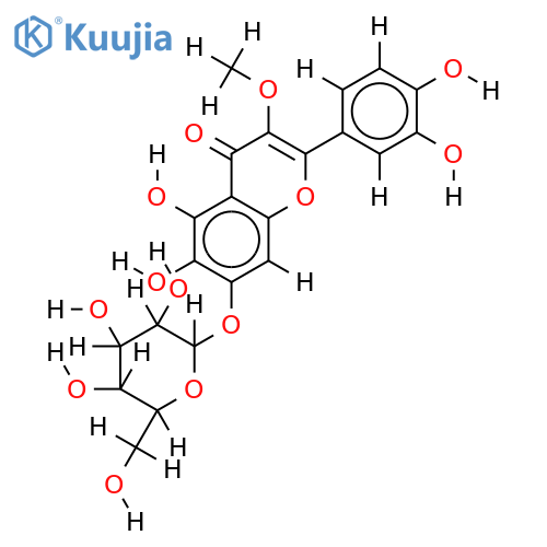 7-O-beta-D-Glucopyranoside-3',4',5,6,7-Pentahydroxy-3-methoxyflavone structure