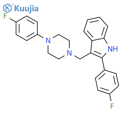 2-(4-fluorophenyl)-3-{[4-(4-fluorophenyl)piperazin-1-yl]methyl}-1H-indole structure