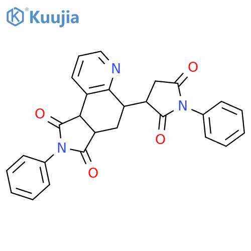 1H-Pyrrolo[3,4-f]quinoline-1,3(2H)-dione,5-(2,5-dioxo-1-phenyl-3-pyrrolidinyl)-3a,4,5,9b-tetrahydro-2-phenyl- structure