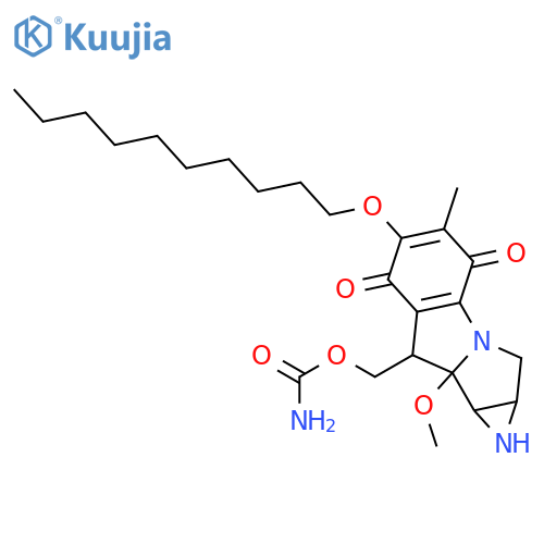[6-(decyloxy)-8a-methoxy-5-methyl-4,7-dioxo-1,1a,2,4,7,8,8a,8b-octahydroazireno[2',3':3,4]pyrrolo[1,2-a]indol-8-yl]methyl carbamate structure