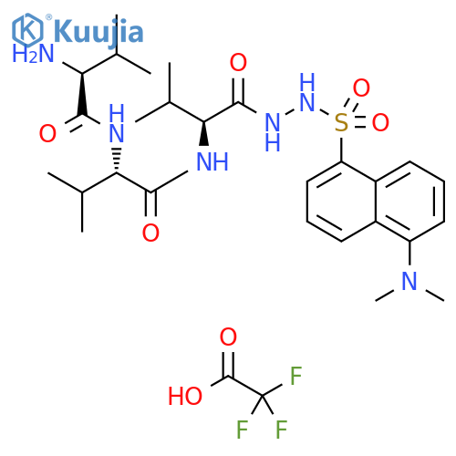 L-Valine, L-valyl-L-valyl-, 2-[[5-(dimethylamino)-1-naphthalenyl]sulfonyl]hydrazide, mono(trifluoroacetate) (9CI) structure