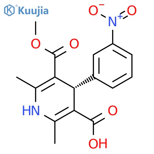 (4r)-5-(Methoxycarbonyl)-2,6-dimethyl-4-(3-nitrophenyl)-1,4-dihydropyridine-3-carboxylic acid structure