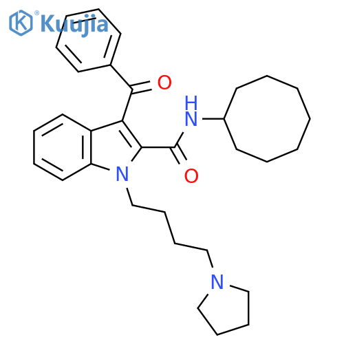 1H-Indole-2-carboxamide,3-benzoyl-N-cyclooctyl-1-[4-(1-pyrrolidinyl)butyl]- structure