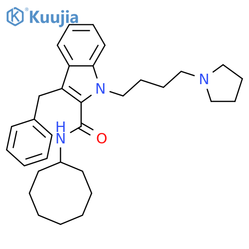 1H-Indole-2-carboxamide,N-cyclooctyl-3-(phenylmethyl)-1-[4-(1-pyrrolidinyl)butyl]- structure