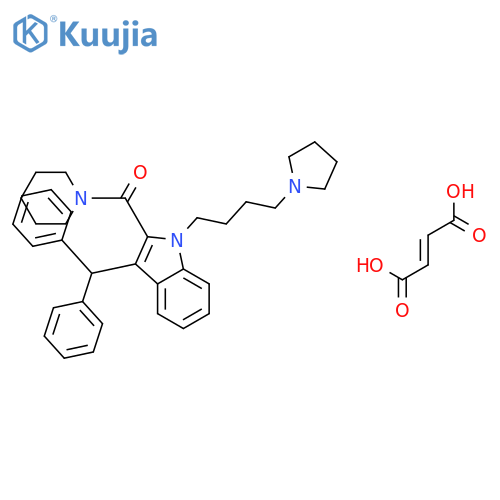Piperidine,1-[[3-(diphenylmethyl)-1-[4-(1-pyrrolidinyl)butyl]-1H-indol-2-yl]carbonyl]-,(2Z)-2-butenedioate (1:1) structure