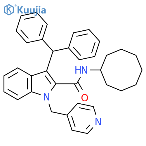 1H-Indole-2-carboxamide,N-cyclooctyl-3-(diphenylmethyl)-1-(4-pyridinylmethyl)- structure