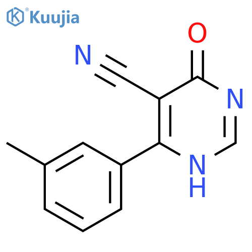 5-Pyrimidinecarbonitrile, 1,4-dihydro-6-(3-methylphenyl)-4-oxo- structure