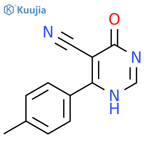 5-Pyrimidinecarbonitrile, 1,4-dihydro-6-(4-methylphenyl)-4-oxo- structure