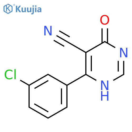 5-PYRIMIDINECARBONITRILE, 6-(3-CHLOROPHENYL)-1,4-DIHYDRO-4-OXO- structure