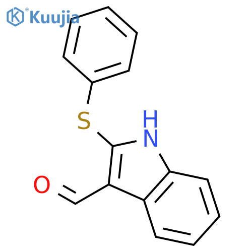 1H-Indole-3-carboxaldehyde, 2-(phenylthio)- structure