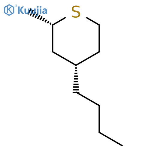 2H-Thiopyran, 4-butyltetrahydro-2-methyl-, cis- structure