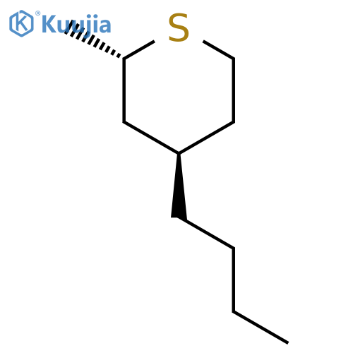 2H-Thiopyran, 4-butyltetrahydro-2-methyl-, trans- structure