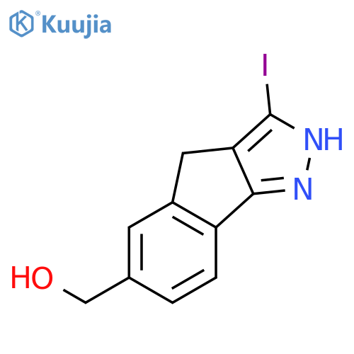 Indeno[1,2-c]pyrazole-6-methanol, 1,4-dihydro-3-iodo- structure