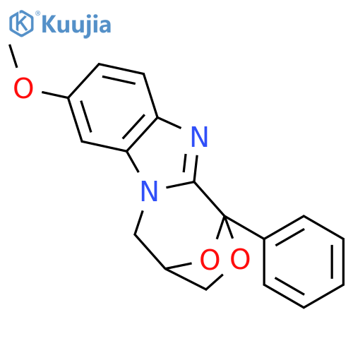 1,4-Epoxy-1H,3H-[1,4]oxazepino[4,3-a]benzimidazole,4,5-dihydro-8-methoxy-1-phenyl- structure