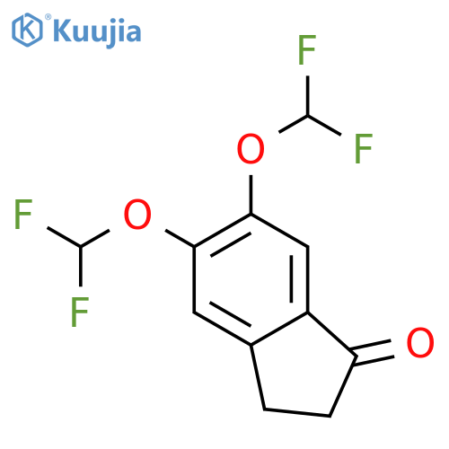 1H-Inden-1-one, 5,6-bis(difluoromethoxy)-2,3-dihydro- structure