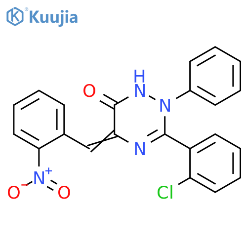 1,2,4-Triazin-6(1H)-one,3-(2-chlorophenyl)-2,5-dihydro-5-[(2-nitrophenyl)methylene]-2-phenyl- structure