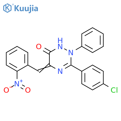 1,2,4-Triazin-6(1H)-one,3-(4-chlorophenyl)-2,5-dihydro-5-[(2-nitrophenyl)methylene]-2-phenyl- structure