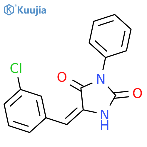 (5Z)-5-[(3-chlorophenyl)methylidene]-3-phenylimidazolidine-2,4-dione structure