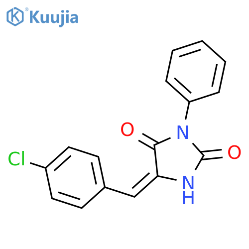 (5Z)-5-[(4-chlorophenyl)methylidene]-3-phenylimidazolidine-2,4-dione structure