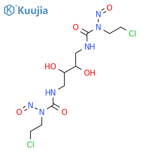 3,3'-(2,3-dihydroxybutane-1,4-diyl)bis[1-(2-chloroethyl)-1-nitrosourea] structure