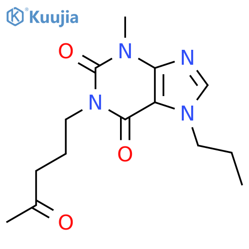 3-methyl-1-(4-oxopentyl)-7-propyl-3,7-dihydro-1H-purine-2,6-dione structure