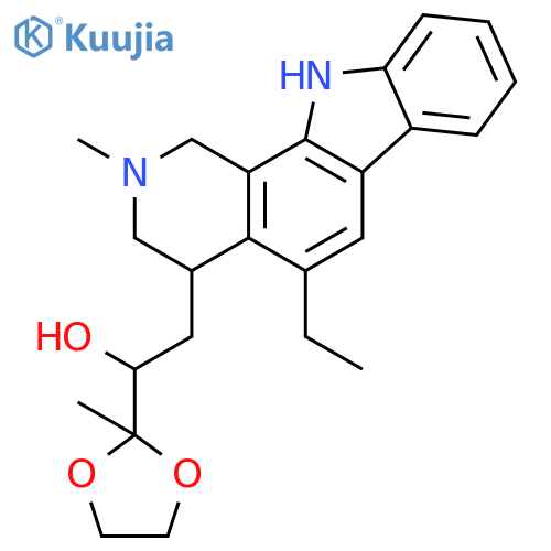 1H-Pyrido[3,4-a]carbazole-4-ethanol, 5-ethyl-2,3,4,11-tetrahydro-2-methyl-α-(2-methyl-1,3-dioxolan-2-yl)-, (R*,S*)- (9CI) structure