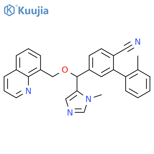 [1,1'-Biphenyl]-2-carbonitrile,2'-methyl-5-[(1-methyl-1H-imidazol-5-yl)(8-quinolinylmethoxy)methyl]- structure