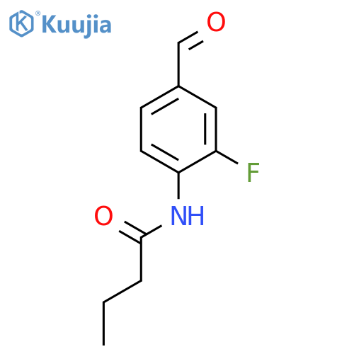 Butanamide, N-(2-fluoro-4-formylphenyl)- structure