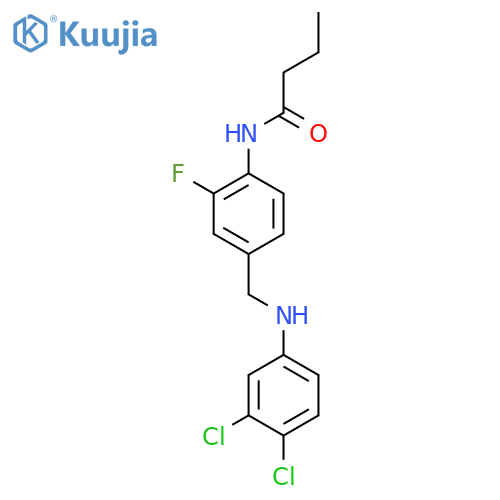 BUTANAMIDE, N-[4-[[(3,4-DICHLOROPHENYL)AMINO]METHYL]-2-FLUOROPHENYL]- structure