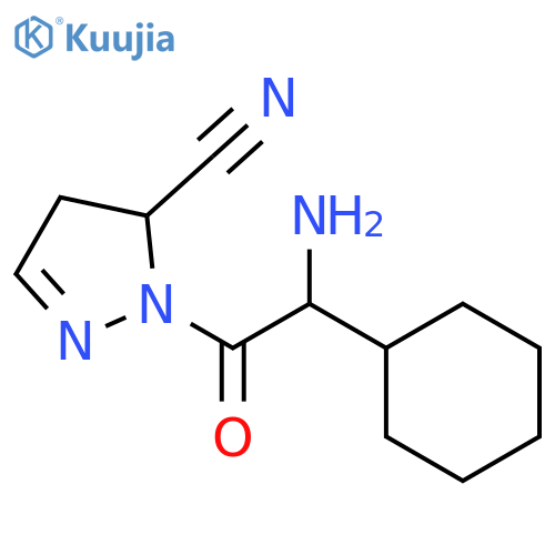 1H-Pyrazole-5-carbonitrile, 1-(aminocyclohexylacetyl)-4,5-dihydro- structure