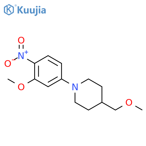 Piperidine, 4-(methoxymethyl)-1-(3-methoxy-4-nitrophenyl)- structure