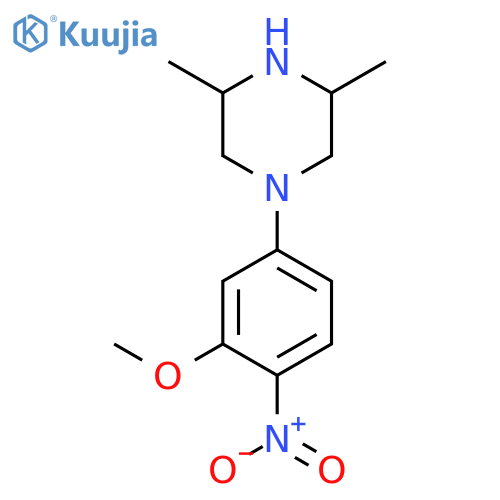 1-(3-methoxy-4-nitrophenyl)-3,5-dimethylpiperazine structure