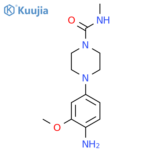 1-PIPERAZINECARBOXAMIDE, 4-(4-AMINO-3-METHOXYPHENYL)-N-METHYL- structure