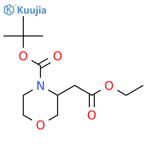 tert-butyl 3-(2-ethoxy-2-oxoethyl)morpholine-4-carboxylate structure