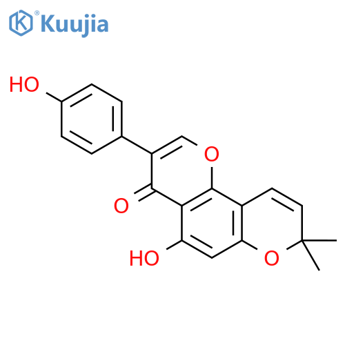 4H,8H-Benzo[1,2-b:3,4-b']dipyran-4-one,5-hydroxy-3-(4-hydroxyphenyl)-8,8-dimethyl- structure