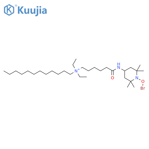 1-Piperidinyloxy,4-[[6-(dodecyldiethylammonio)-1-oxohexyl]amino]-2,2,6,6-tetramethyl-,bromide structure