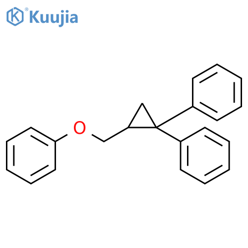 (2-(Phenoxymethyl)cyclopropane-1,1-diyl)dibenzene structure