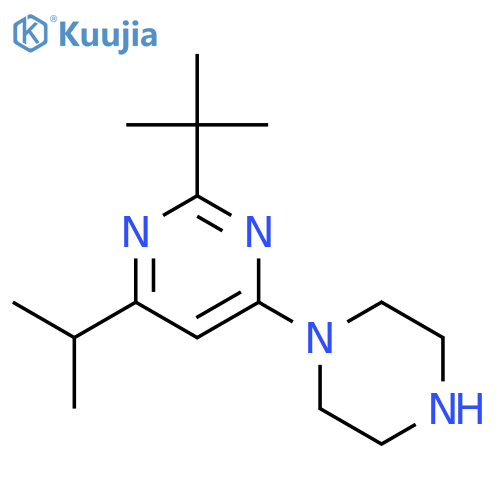 PYRIMIDINE, 2-(1,1-DIMETHYLETHYL)-4-(1-METHYLETHYL)-6-(1-PIPERAZINYL)- structure