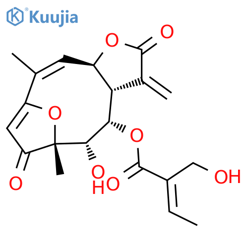 2-Butenoic acid,2-(hydroxymethyl)-,(3aS,4S,5S,6R,10Z,11aR)-2,3,3a,4,5,6,7,11a-octahydro-5-hydroxy-6,10-dimethyl-3-methylene-2,7-dioxo-6,9-epoxycyclodeca[b]furan-4-ylester, (2E)- (9CI) structure