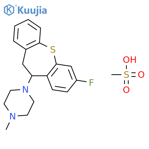 1-(7-fluoro-10,11-dihydrodibenzo[b,f]thiepin-10-yl)-4-methylpiperazine methanesulfonate structure