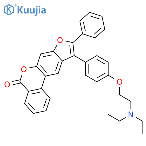 10-{4-[2-(diethylamino)ethoxy]phenyl}-9-phenyl-5H-benzo[c]furo[3,2-g]chromen-5-one structure
