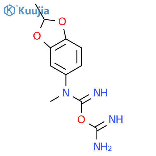 N-methyl-N-(2-methyl-1,3-benzodioxol-5-yl)dicarbonimidic diamide structure