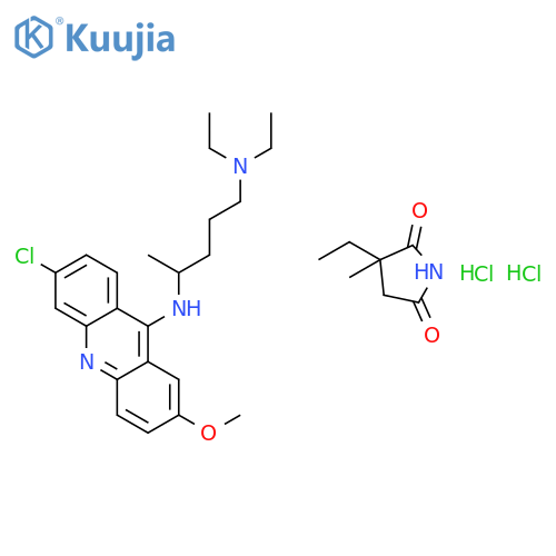 3-ethyl-3-methylpyrrolidine-2,5-dione - N~4~-(6-chloro-2-methoxyacridin-9-yl)-N~1~,N~1~-diethylpentane-1,4-diamine hydrochloride (1:1:2) structure