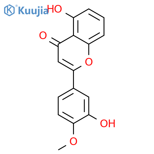 4H-1-Benzopyran-4-one, 5-hydroxy-2-(3-hydroxy-4-methoxyphenyl)- structure