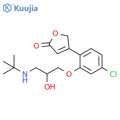 2(5H)-Furanone,4-[4-chloro-2-[3-[(1,1-dimethylethyl)amino]-2-hydroxypropoxy]phenyl]- structure