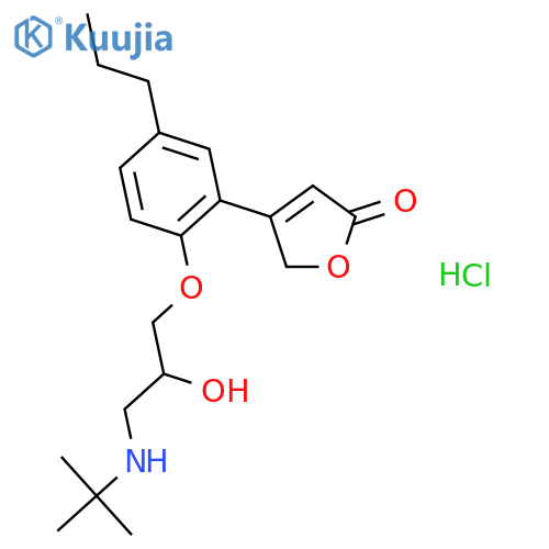 2(5H)-Furanone,4-[2-[3-[(1,1-dimethylethyl)amino]-2-hydroxypropoxy]-5-propylphenyl]-,hydrochloride structure