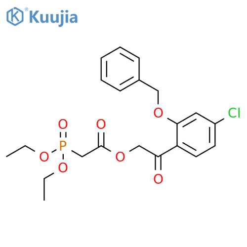 Acetic acid, (diethoxyphosphinyl)-,2-[4-chloro-2-(phenylmethoxy)phenyl]-2-oxoethyl ester structure