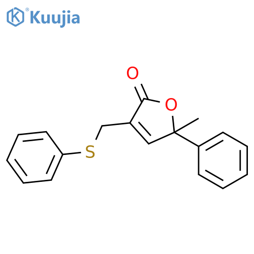 5-methyl-5-phenyl-3-[(phenylsulfanyl)methyl]furan-2(5H)-one structure