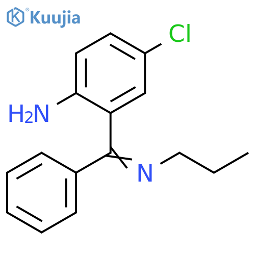 Benzenamine, 4-chloro-2-[phenyl(propylimino)methyl]- structure