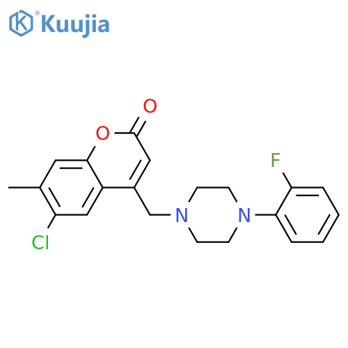 6-chloro-4-{4-(2-fluorophenyl)piperazin-1-ylmethyl}-7-methyl-2H-chromen-2-one structure